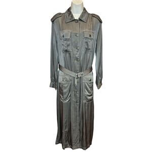 Burning Torch Hanover Trench Coat Dress in Army Green NWT Size Small